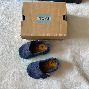 Blue Toms baby boy shoes 0-3 months
